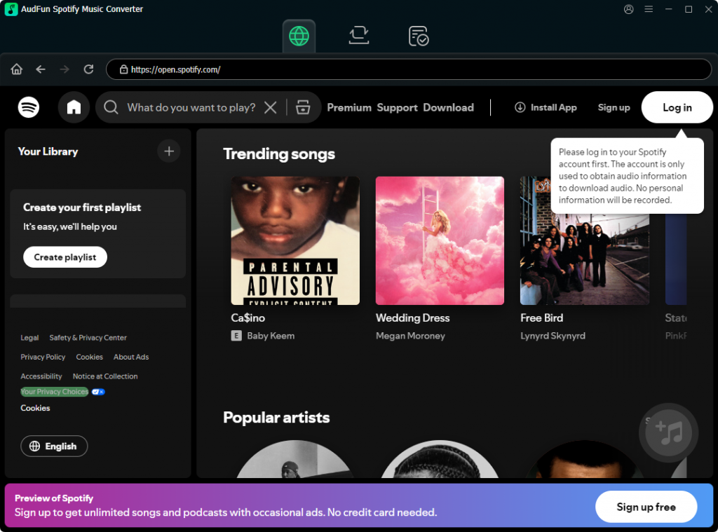 audfun music converter interface
