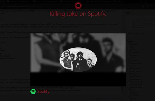 cortana play spotify