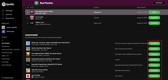 download music from spotify to mp3 player