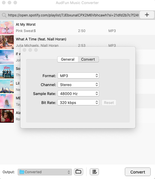 choose spotify output format