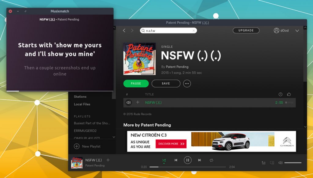 musixmatch spotify plugins