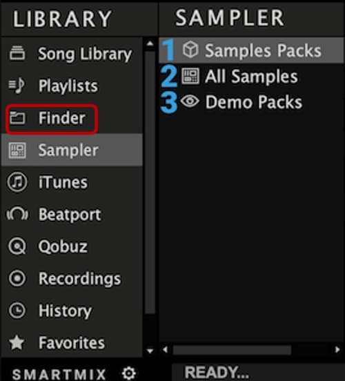 click the finder to link spotify to djuced