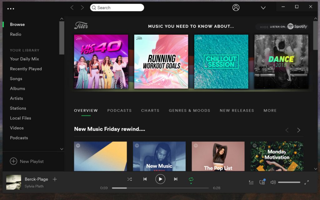 spotify interface