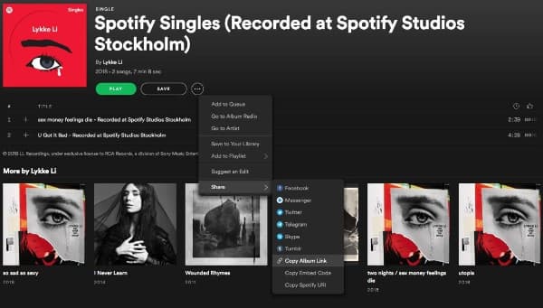 share spotify song on twitter
