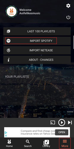 import spotify and remove drm by fildo android