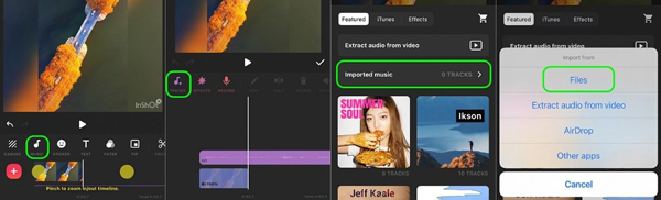 import music to inshot on phone