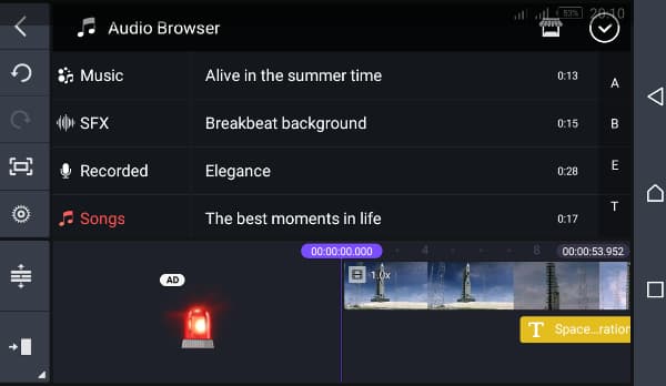 add spotify music to kinemaster on ios devices
