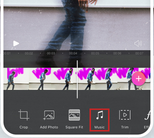 music option on picsart