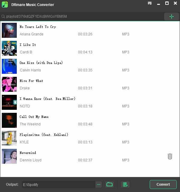 upload music from spotify to drmare