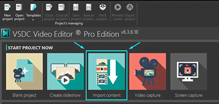 import content to vsdc free video editor
