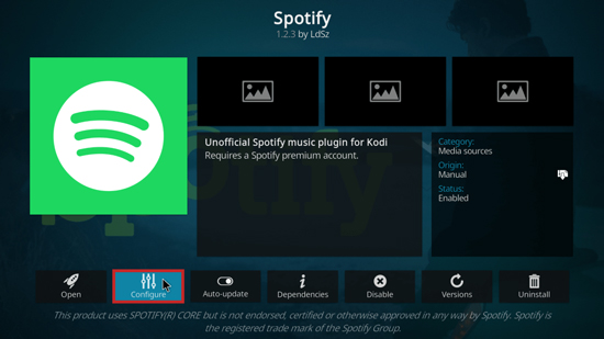 install and get spotify on kodi