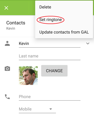 use spotify as ringtone android for a specific person