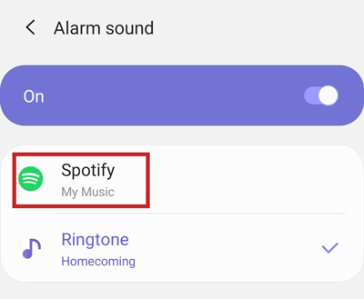 connect samsung clock to spotify