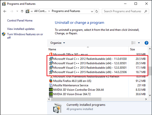 reinstall runtime libraries to fix error code 24 spotify