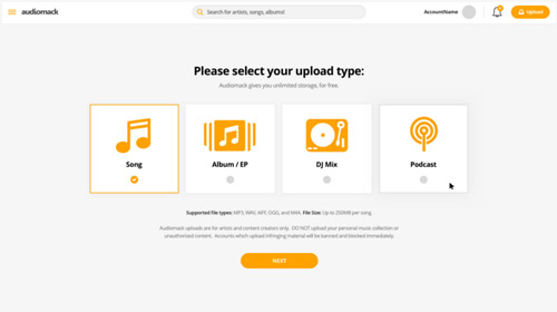 import music from spotify to audiomack