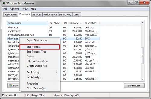 end conflicting programs on windows