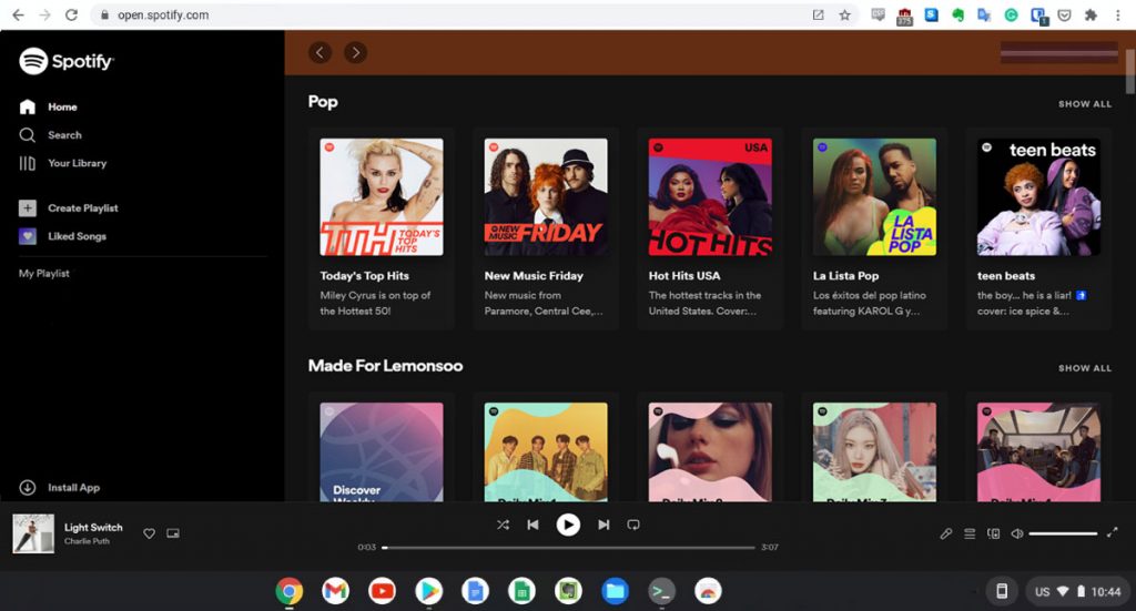 play music on spotify web player on chromebook
