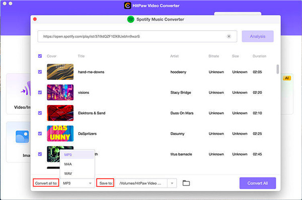 adjust spotify audio format on hitpaw