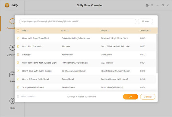 add spotify to sidify music converter