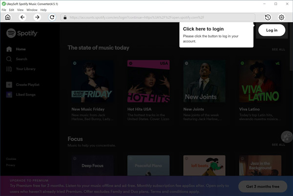 log into spotify account on the web player