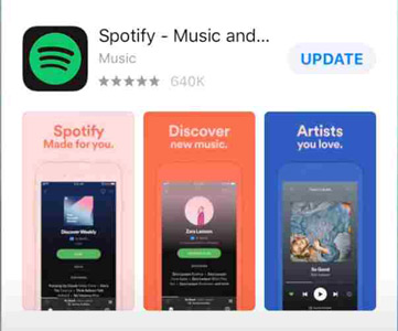update the spotify app on mobile
