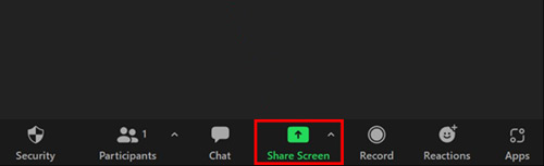 share screen on zoom