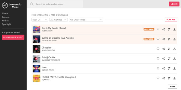 jamendo free music websites