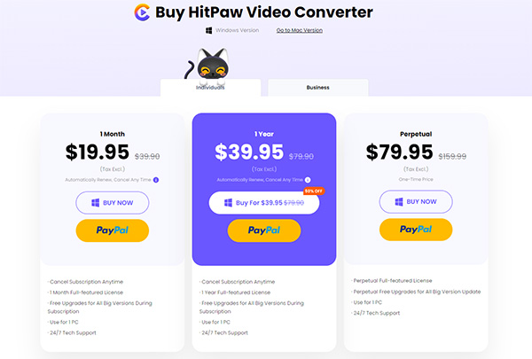 HitPaw Video Converter pricing