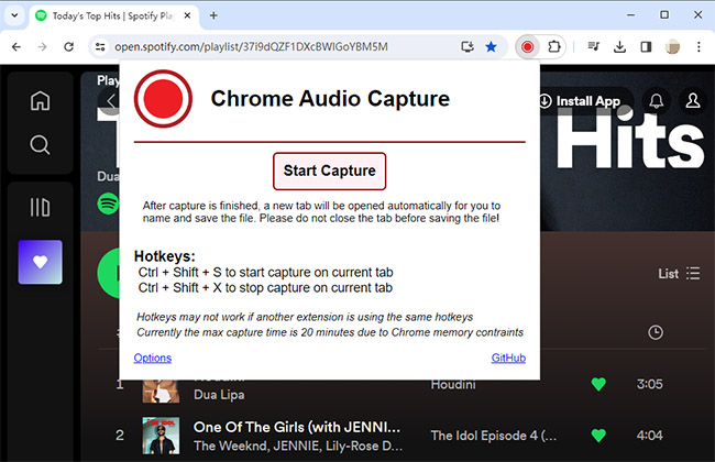 download spotify music via chrome audio capture