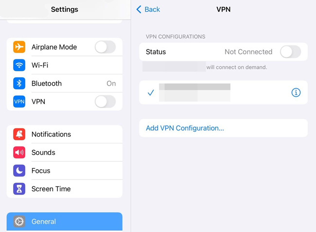 check vpn connection
