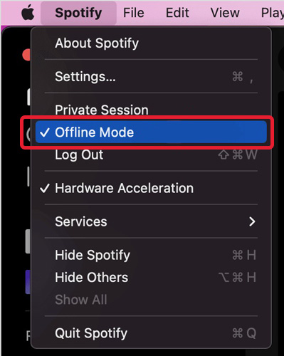 turn off spotify offline mode on mac