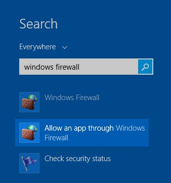 check firewall settings on windows