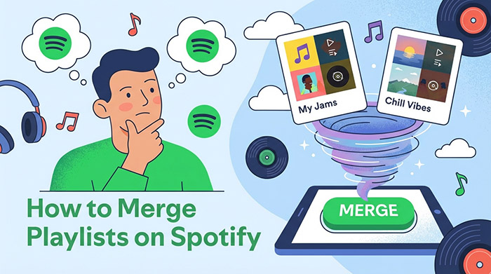 how to merge playlists on spotify